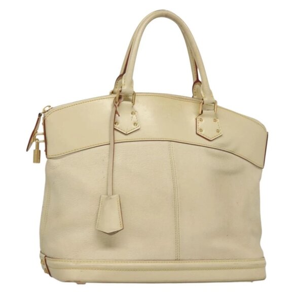 LOUIS VUITTON Suhari Lockit MM Hand Bag Leather White M91874 LV Auth sw1347 - Picture 1 of 16